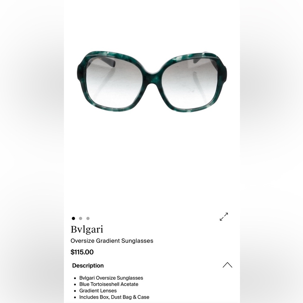 Bulgari 8124B Teal gradient lens sunglasses - Picture 10 of 12